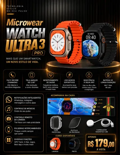 RELOGIO SMARTWATCH ULTRA 3 PRO