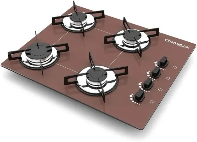 Cooktop Chamalux 4 bocas Bivolt Trempe de Chapa Marrom