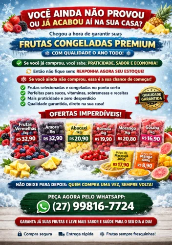 FRUTAS CONGELADAS A PRONTA ENTREGA