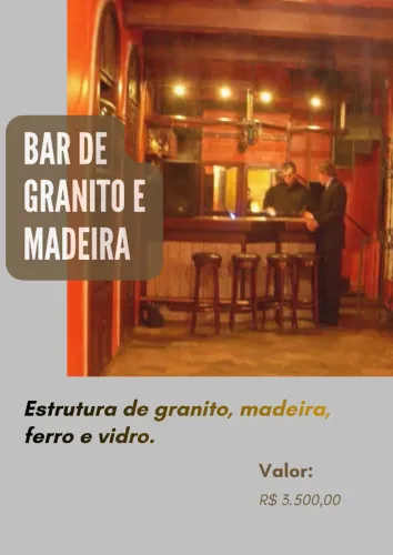 Bar com armário, bancada e prateleira