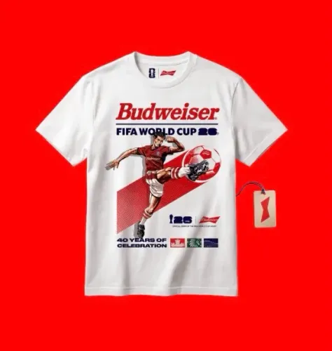 Camisa Budweiser Copa do Mundo Oversized - 100% algodão