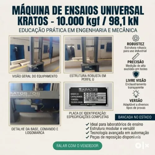 MÁQUINA DE ENSAIOS UNIVERSAL KRATOS KE 10.000 MP - 10 Ton / 98,1 kN