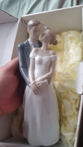 Noiva e noivo de porcelana espanhola para bolo de casamento ou decoração 