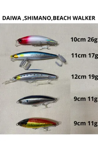 ISCA ARTIFICIAL (DAIWA, SHIMANO,BEACH WALKER)KIT COM 5 UNIDADES