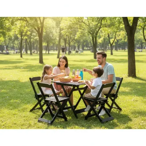 Conjunto De Mesa E 4 Cadeiras Dobráveis Tramontina Boemia