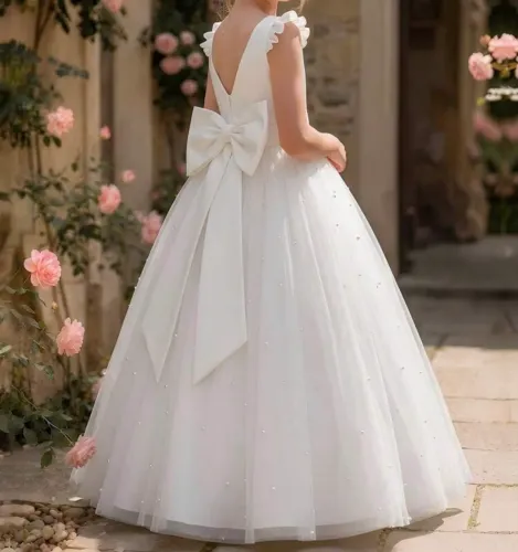 Vestidos de Daminhas TAM 4 e 12 cetim e tule