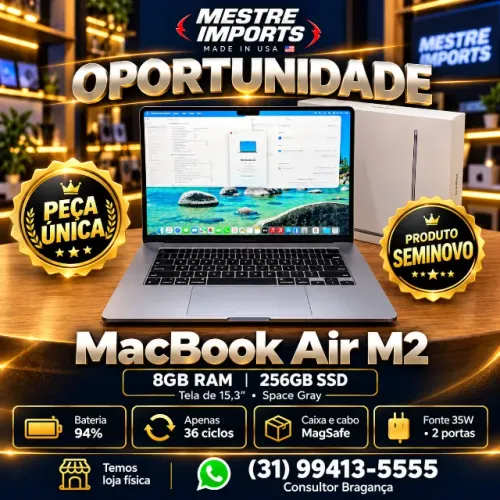 MacBook Air M2 15,3 8GB 256GB Seminovo Peça Única