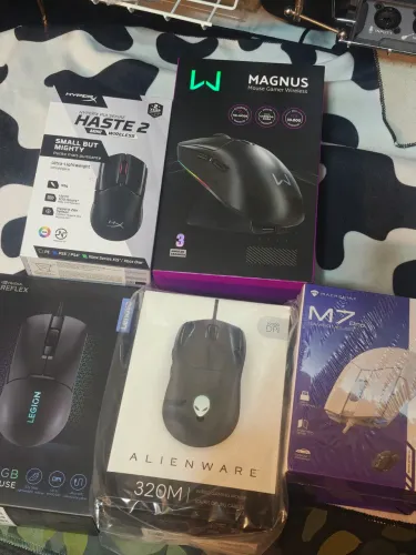5 Mouses Gamer (HyperX, Alienware, Lenovo Legion, Machenike, Warrior)