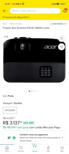 PROJETOR ACER X1123H PROFISSIONAL