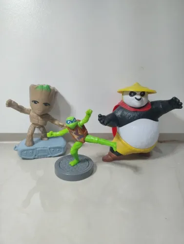 Figures Fast Food (Groot, Tartarugas Ninja e Kung Fu Panda)