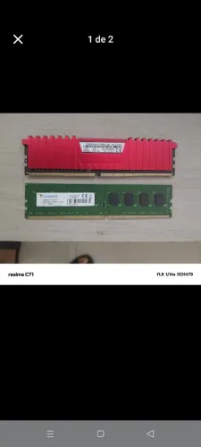 Vende-se essas memória RAM dr4 16GB no total dois pentes de 8 frequência 2666