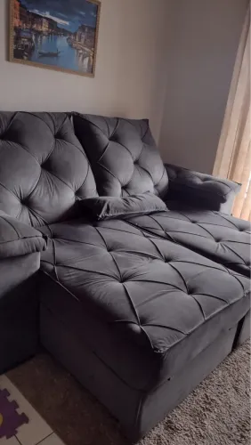 Sofá Retratio e reclinável novíssimo molas ensacadas