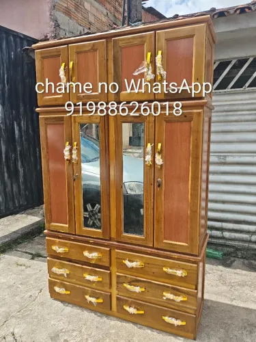 Guarda roupas de casal 4 portas espelhado novo entrega grátis