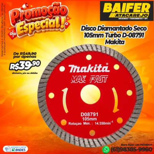 Disco Diamantado Seco 105mm Turbo D-08791 Makita