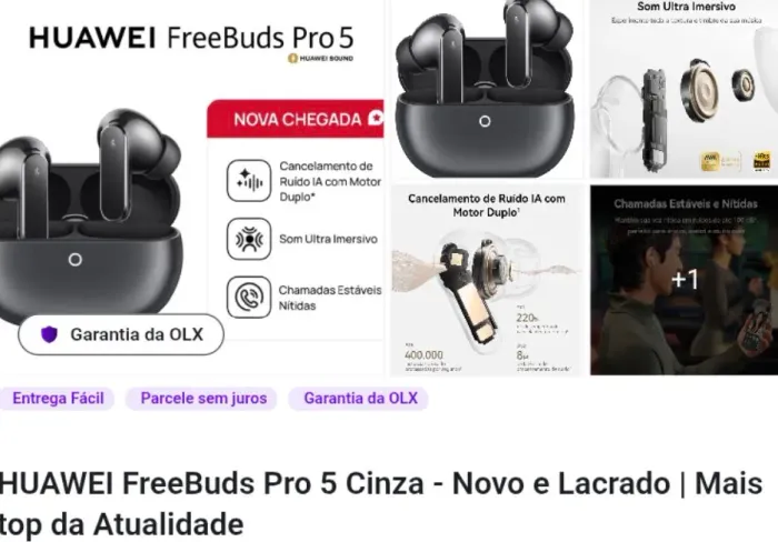 Huawei FreeBuds Pro 5 Cinza | Lacrado, Novo e de Última Geração