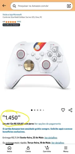 Controle Sem Fio Xbox Wireless - Starfield Limited Edition.
