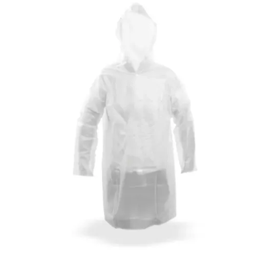 Capa de Chuva Descartável Polietileno Transparente com Elástico Punhos Granel