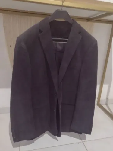 Blazer de tecido  camurça.