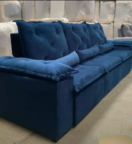 Sofá retrátil reclinável Athenas 2.70m só 12x215,42 no cartão, frete grátis.