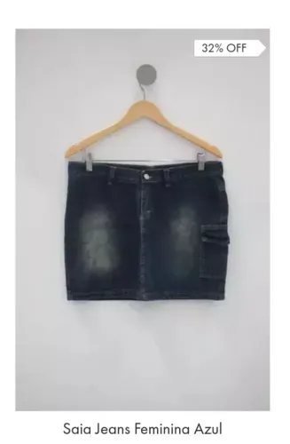 Saia Jeans Feminina Azul