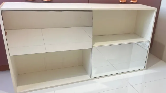 Armário suspenso espelhado mdf branco