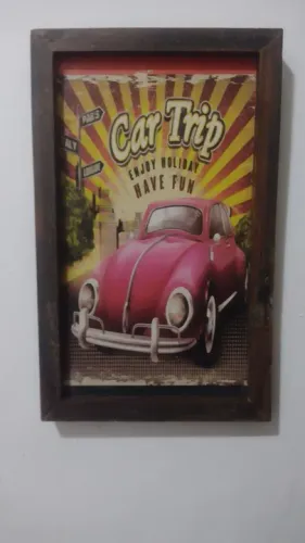 Quadro Fusca vermelho 
