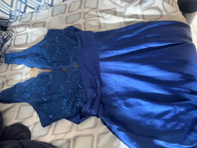 ? VESTIDO LONGO FESTA AZUL ROYAL - NOVO / TAMANHO G (SERVE M)