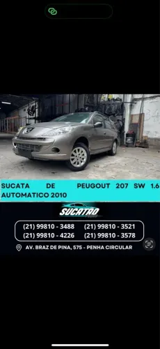 Peças Sucata Peugeot 207 SW 1.6 Automático 2010
