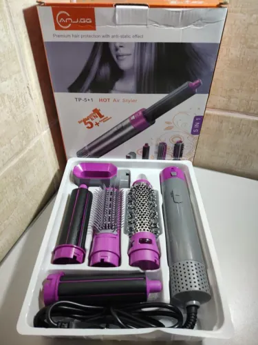Kit Pente Elétrica e modelador de cabelo 5 em 1.