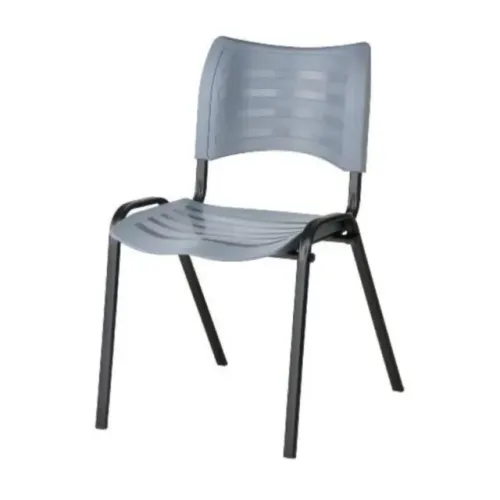 Cadeira Fixa 4 Pés Plástica Polipropileno Cor Cinza Design Resistente Conforto 31336