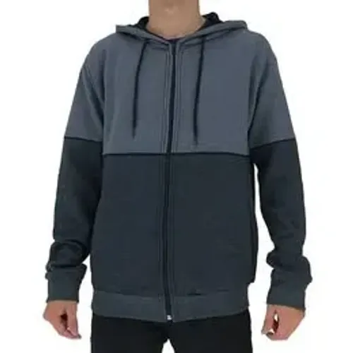 Jaqueta Moletom com Zíper Masculina Tigs Mescla Escuro e Grafite - Tamanho M