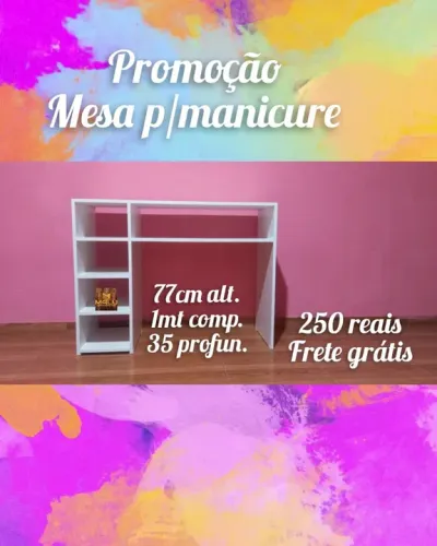Mesa para manicure branca - nova - frete grátis