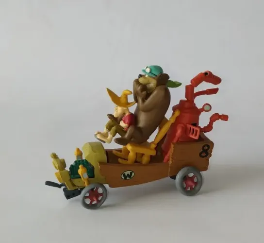 Boneco Corrida Maluca - Wacky Races - Carroça a Vapor do Tio Tomás e ao Urso Chorão