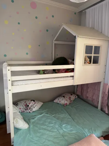 Cama infantil alta casinha cabana Casatema