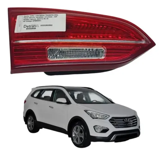Lanterna Traseira Esquerda Santa Fe 2014 2018 Tampa Original Esquerdo/motorista Vermelho