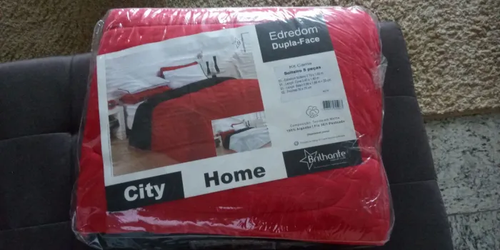 Kit enxoval solteiro 5 peças City Brilhante, em tecido de malha 100% algodão