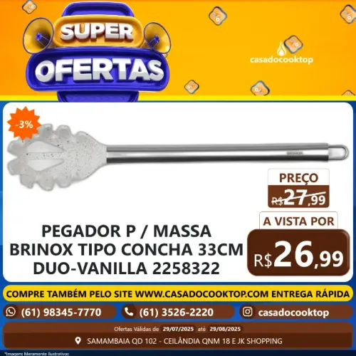 PEGADOR P/MASSA BRINOX TIPO CONCHA 33CM DUO-VANILLA 2258322
