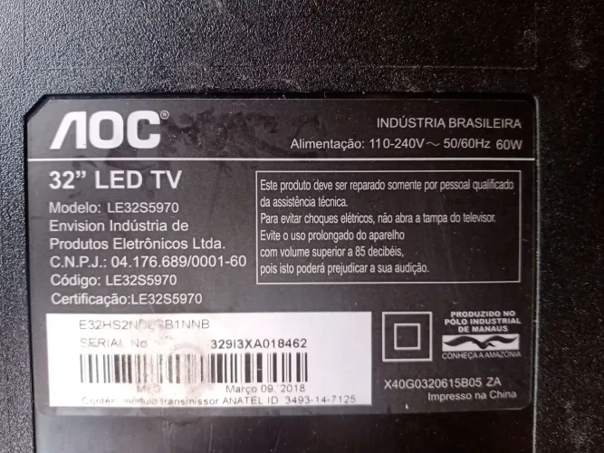 Tv AOC 32 sem imagem 