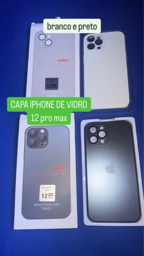 Capas de Vidro para iPhone 12 Pro Max - Branco e Preto