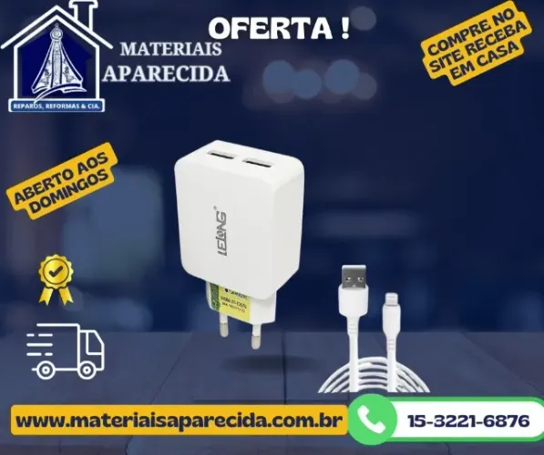 Carregador Celular Rapido para Iphone 2 Saida LE-230FP