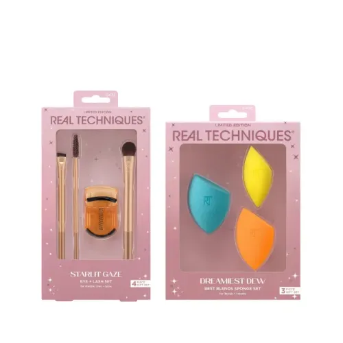 Kit Duo Real Techniques Pinceis e Curvex Olhos + Esponjas - Importado Original