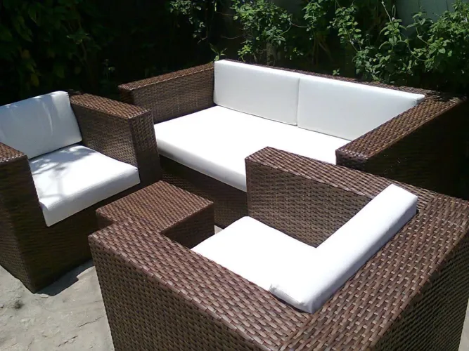 Conjunto 2 lugares com 2 poltronas em alumínio e fibra sintética 100 % novo