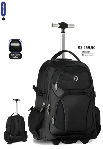 MOCHILA DE CARRINHO EXECUTIVA ACEITA EM COLEGIO MILITAR