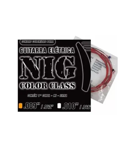 Encordoamento Cordas Coloridas Guitarra 09 Nig Class Rosa