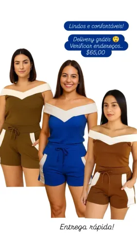 Conjuntos blusa ombro a ombro 