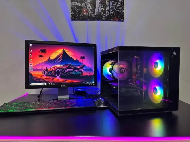 Pc gamer Completo com gabinete aquário e monitor