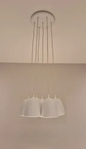 Luminária Pendente Branca 7 cúpulas