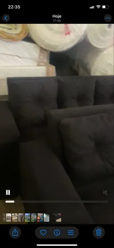 Sofá 3 lugares preto com 3 almofadas NOVO 
