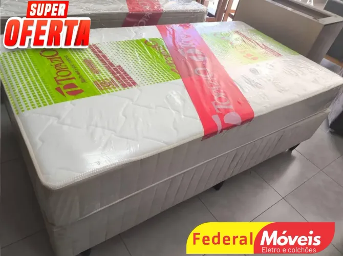 Cama Box 1,08m Viuvão (Base+Colchão) - Solicite Nosso Catálogo 