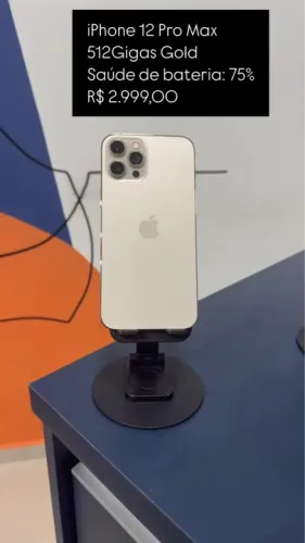 iPhone 12 Pro Max 512GB Gold Semi Novo  - 75% de bateria